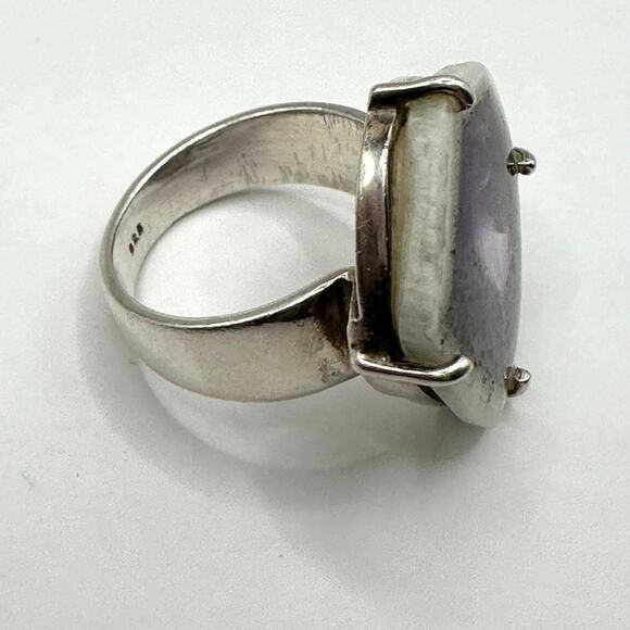 Artisan Purple Amethyst Tripache Stone Ring 925 Sterling Silver 7 3/4 Size 7.75 - Picture 2 of 14